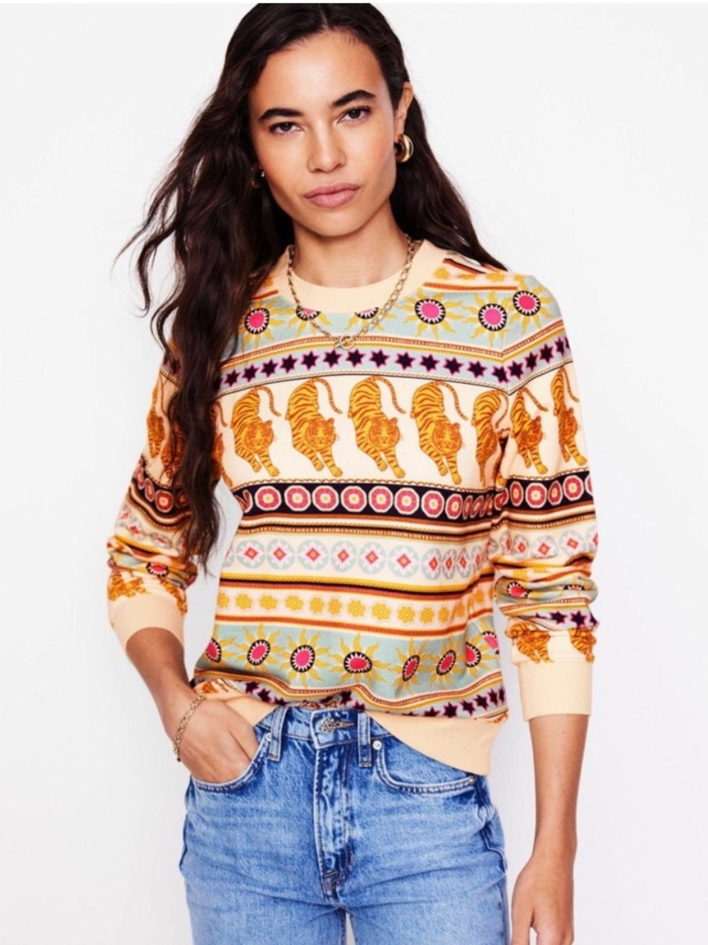 Boden Women's Hannah Tiger Printed Sweatshirt